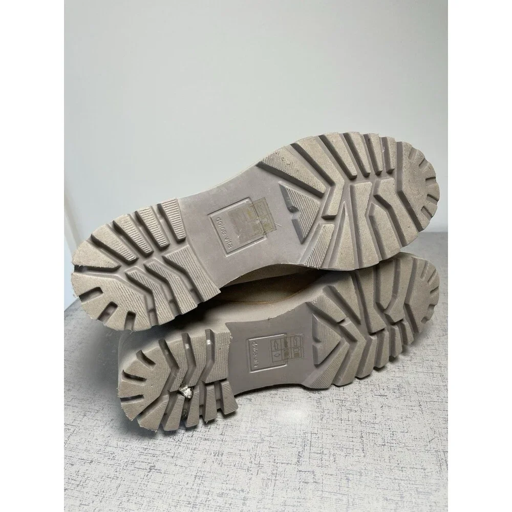 Dolce Vita Suede Chelsea Boots Wedge Platform Lug Sole Women's US 8.5 M Taupe